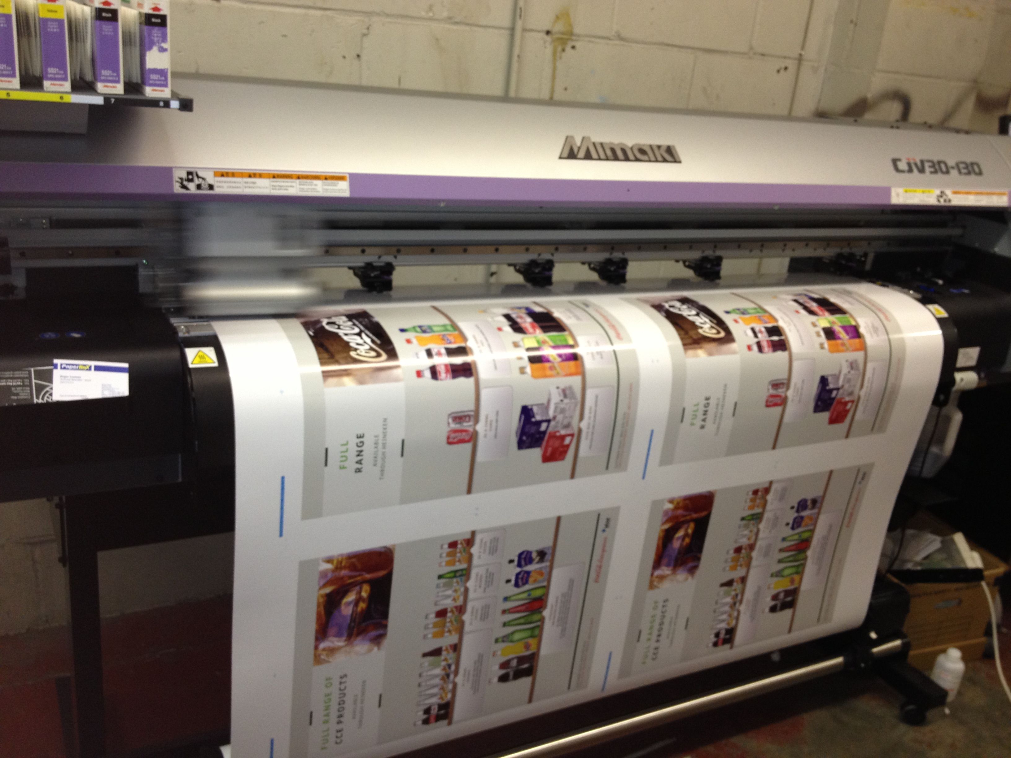 Printer producing poster